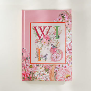 Wildflower and birds lined notebook